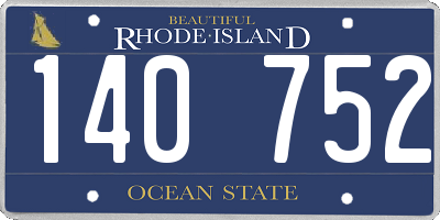 RI license plate 140752