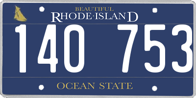 RI license plate 140753