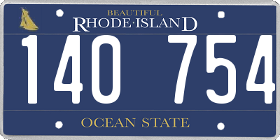RI license plate 140754