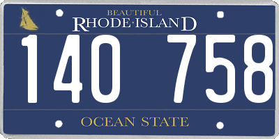 RI license plate 140758
