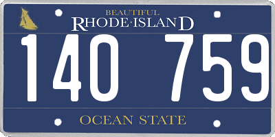 RI license plate 140759