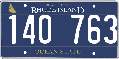 RI license plate 140763