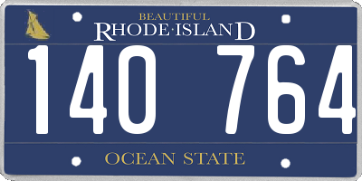 RI license plate 140764
