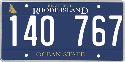 RI license plate 140767