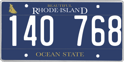 RI license plate 140768
