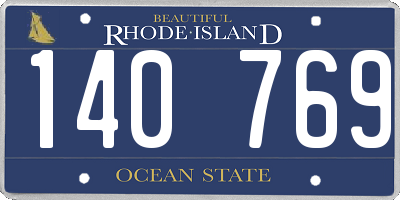 RI license plate 140769
