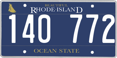 RI license plate 140772