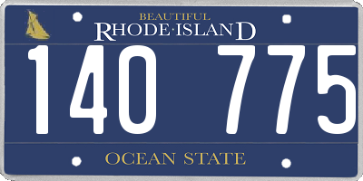 RI license plate 140775
