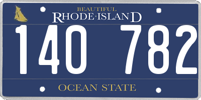 RI license plate 140782