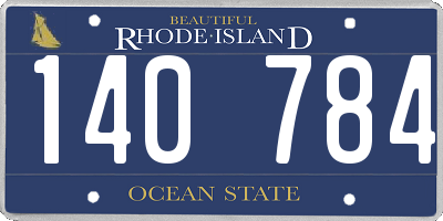 RI license plate 140784