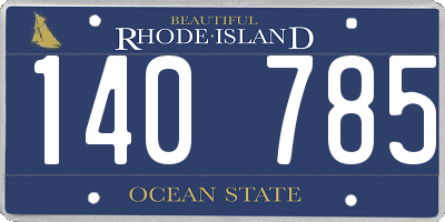RI license plate 140785