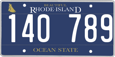 RI license plate 140789