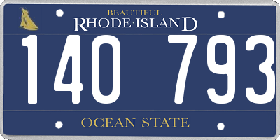 RI license plate 140793