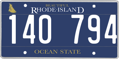 RI license plate 140794