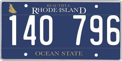 RI license plate 140796