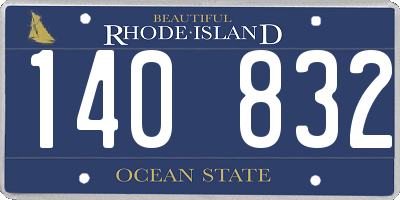 RI license plate 140832