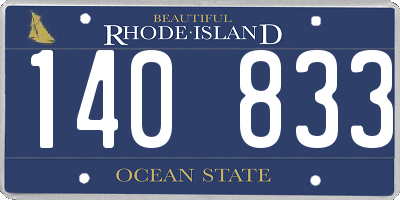RI license plate 140833