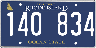 RI license plate 140834