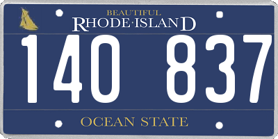 RI license plate 140837