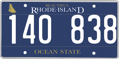 RI license plate 140838