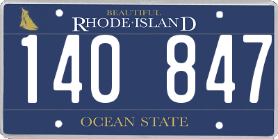 RI license plate 140847