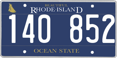RI license plate 140852