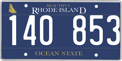 RI license plate 140853