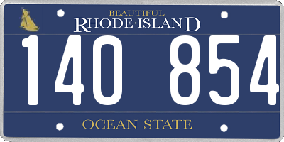 RI license plate 140854