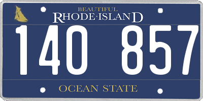 RI license plate 140857