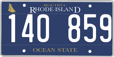 RI license plate 140859