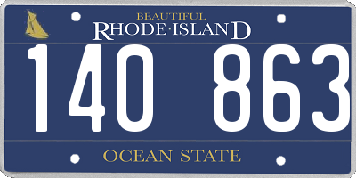RI license plate 140863