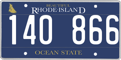 RI license plate 140866