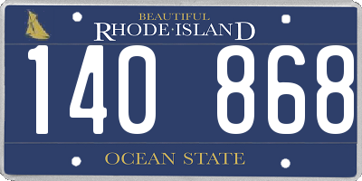 RI license plate 140868