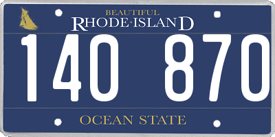 RI license plate 140870