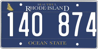 RI license plate 140874