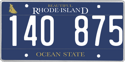 RI license plate 140875