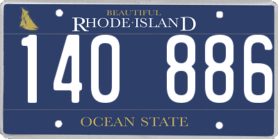 RI license plate 140886