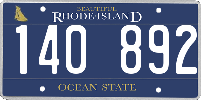 RI license plate 140892