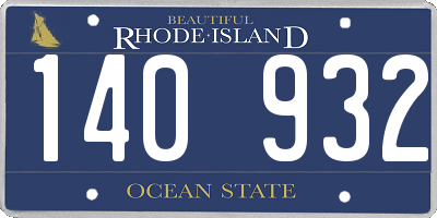 RI license plate 140932