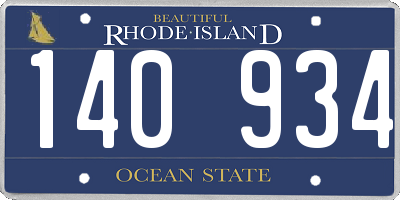 RI license plate 140934