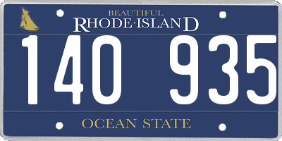 RI license plate 140935