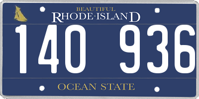 RI license plate 140936