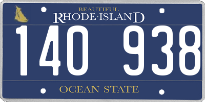 RI license plate 140938