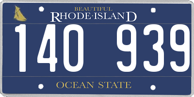 RI license plate 140939