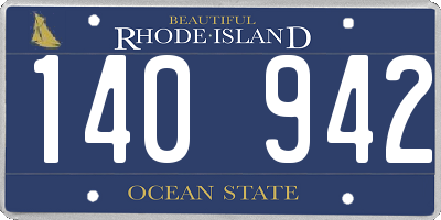 RI license plate 140942