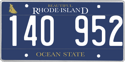 RI license plate 140952