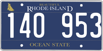 RI license plate 140953