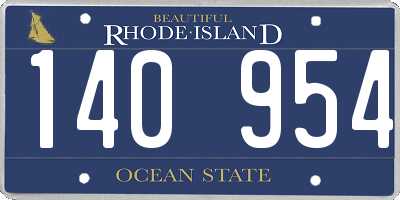 RI license plate 140954