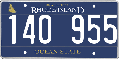 RI license plate 140955
