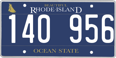 RI license plate 140956